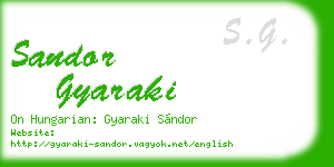 sandor gyaraki business card